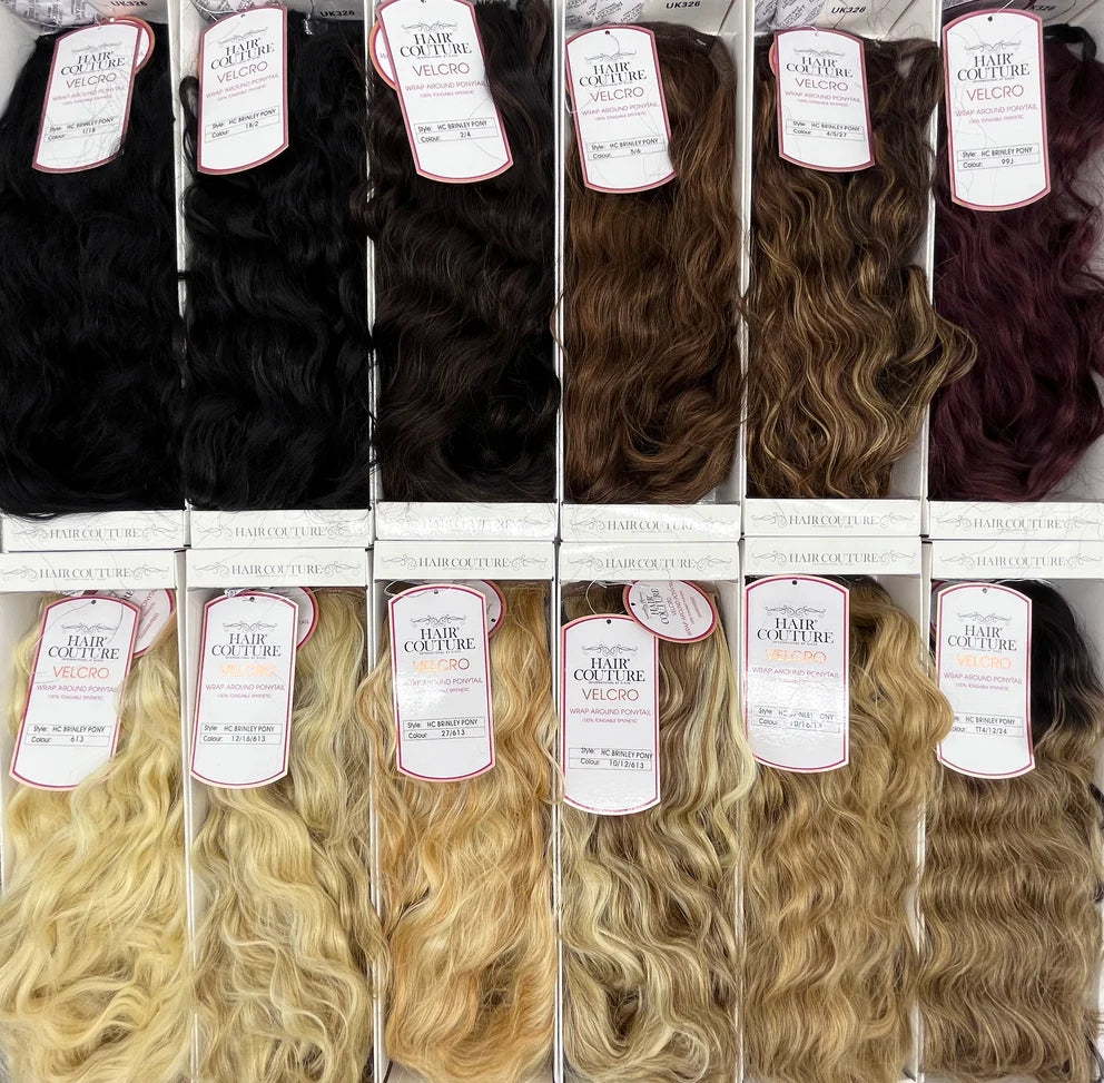 HAIR COUTURE-BRINLEY Synthetic ponytails(1B, 1B/2, 2/4, 5/6, 4/5/27, 613, 12/16/613, 99J, 27/613)