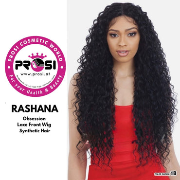 Obsession-RASHANA Synthetic HD 13x4 Lace Frontal Free Part Curly Hair Wig Coloue 1B,2,613