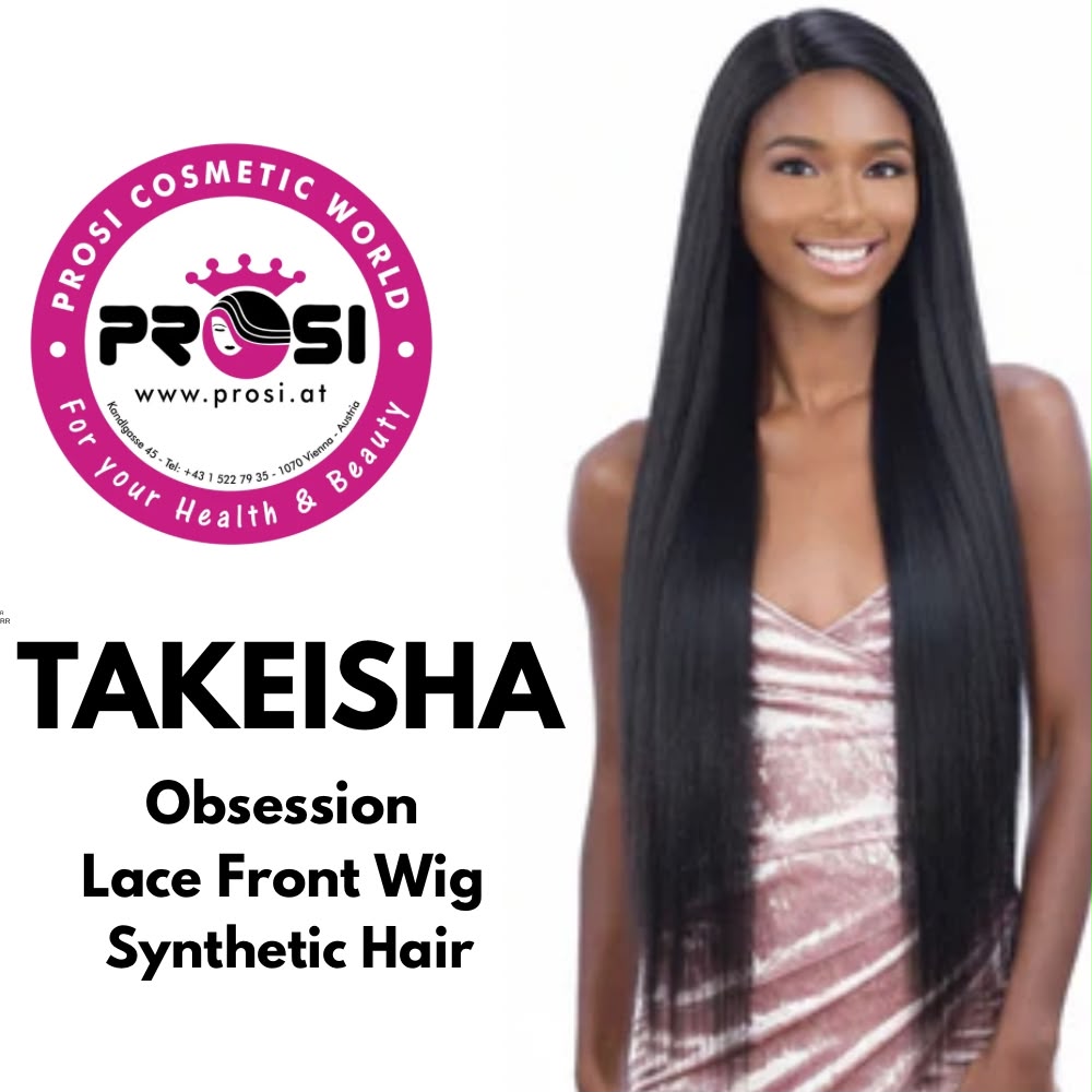 Obsession TAKEISHA- Synthetic Swiss HD Lace Front Free Part Long Yaki Hair Wig Color 1B,2