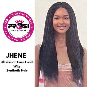 Obsession Synthetic Swiss HD 4x4 Lace Front Free Part Straight Hair Wig - JHENE ,Colour 1B,2