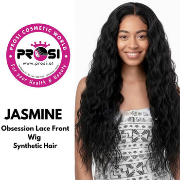 Obsession Synthetic Swiss HD 4x4 Lace Front Free Part Curly Hair Wig - JASMINE Color 1,1B