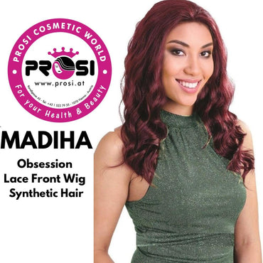 OBSESSION BRAZILIAN MYSTERY GENIUS FUSION HUMAN HAIR SWISS LACE WIG - MADIHA 20" Color 1B,613