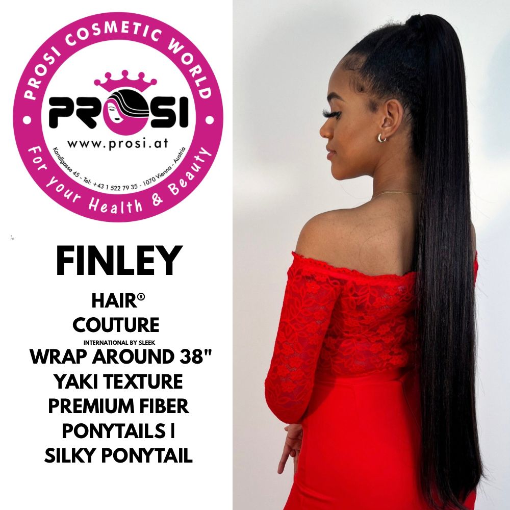 Hair Couture-FINLEY HAIR SYNTHETIC HAIR VELCRO WRAP AROUND PONYTAIL( 1/1B, 1B/2, 2/4, 5/6, 4/5/27, 613, 12/16/613)
