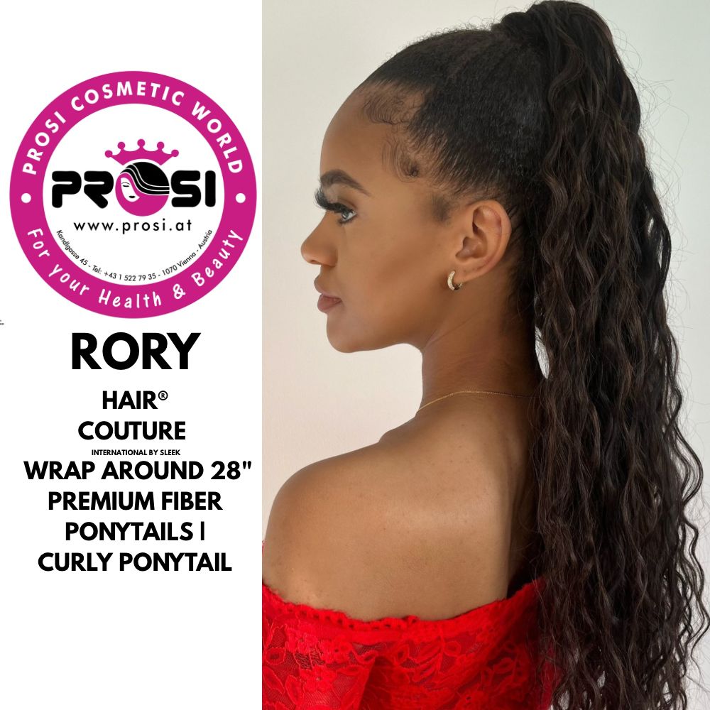 Hair Couture-Rory Velcro Wrap Ponytail Premium Tongable Fibre (Col- 1/1B, 1B/2, 2/4, 5/6, 4/5/27, 613, 12/16/613, 99J, 27/613)