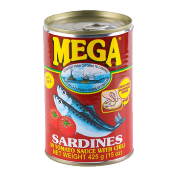Mega Sardines in tomato sauce with chili 425g (hot)