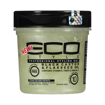 Eco Style - Gel Black Castor & Flaxseed Oil 473ml
