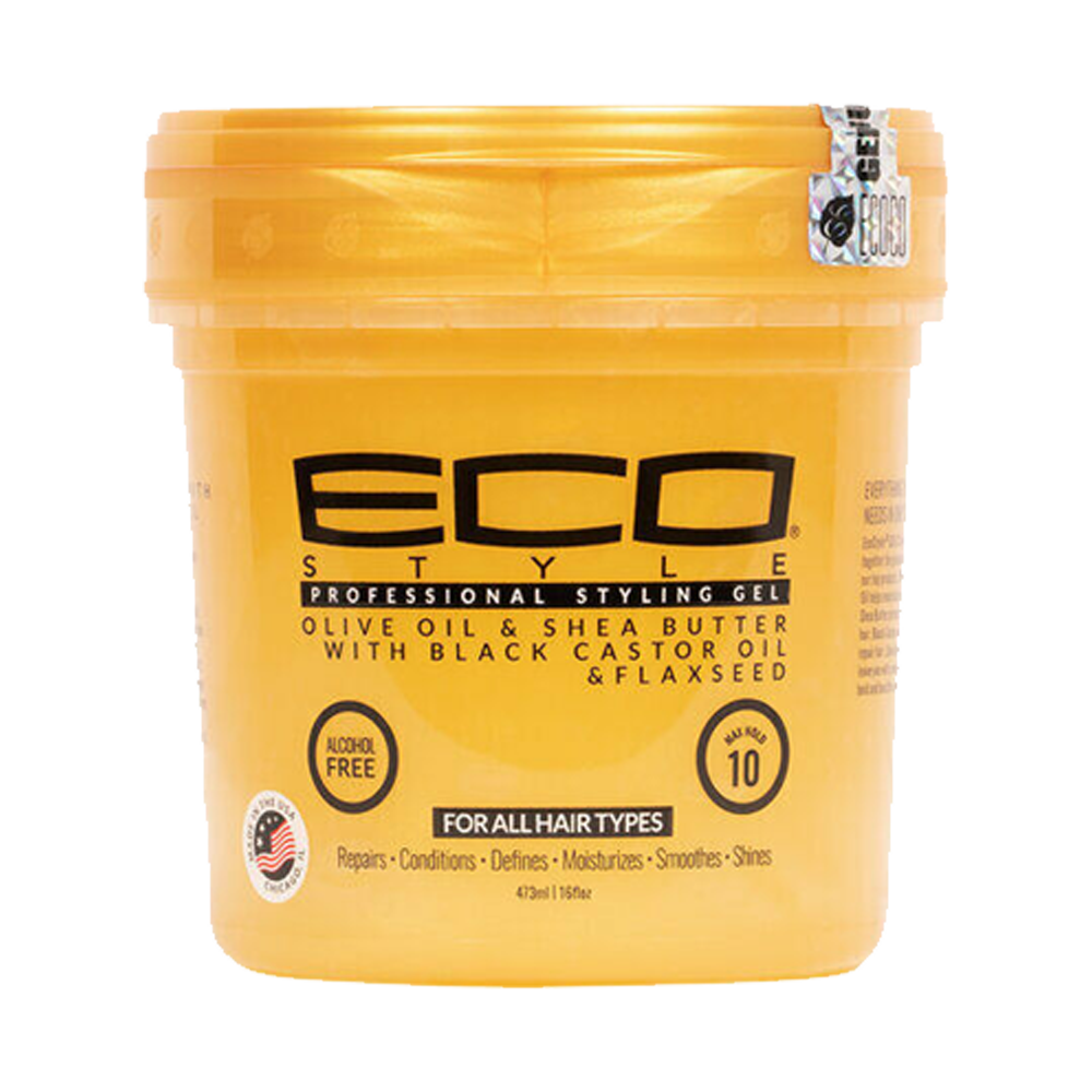 Eco Style - Gold Olive Oil & Shea Butter & Black Castor Oil & Flaxseed 236ml