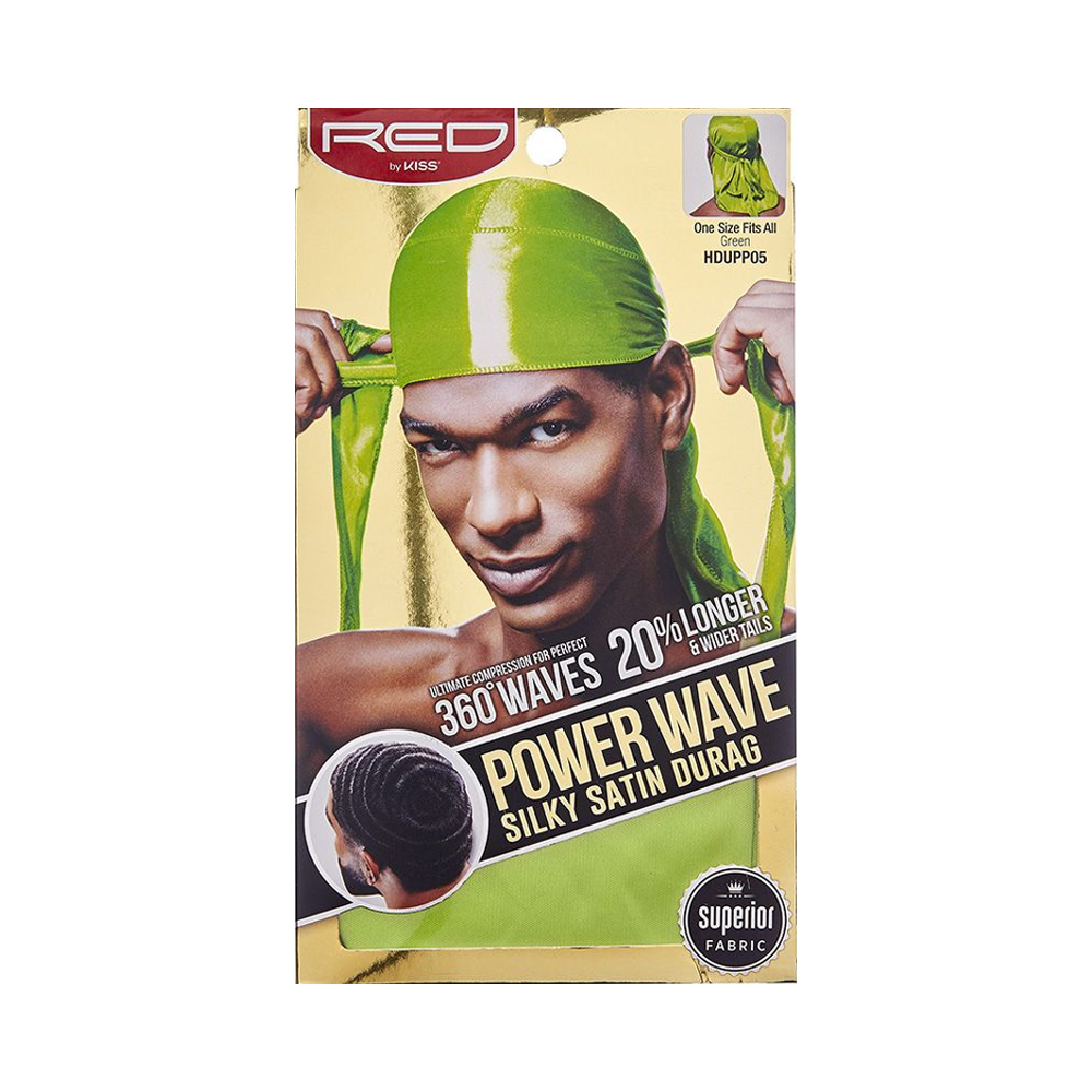 Red By Kiss - 360 Power Wave Silky Satin Durag Green HDUPP05