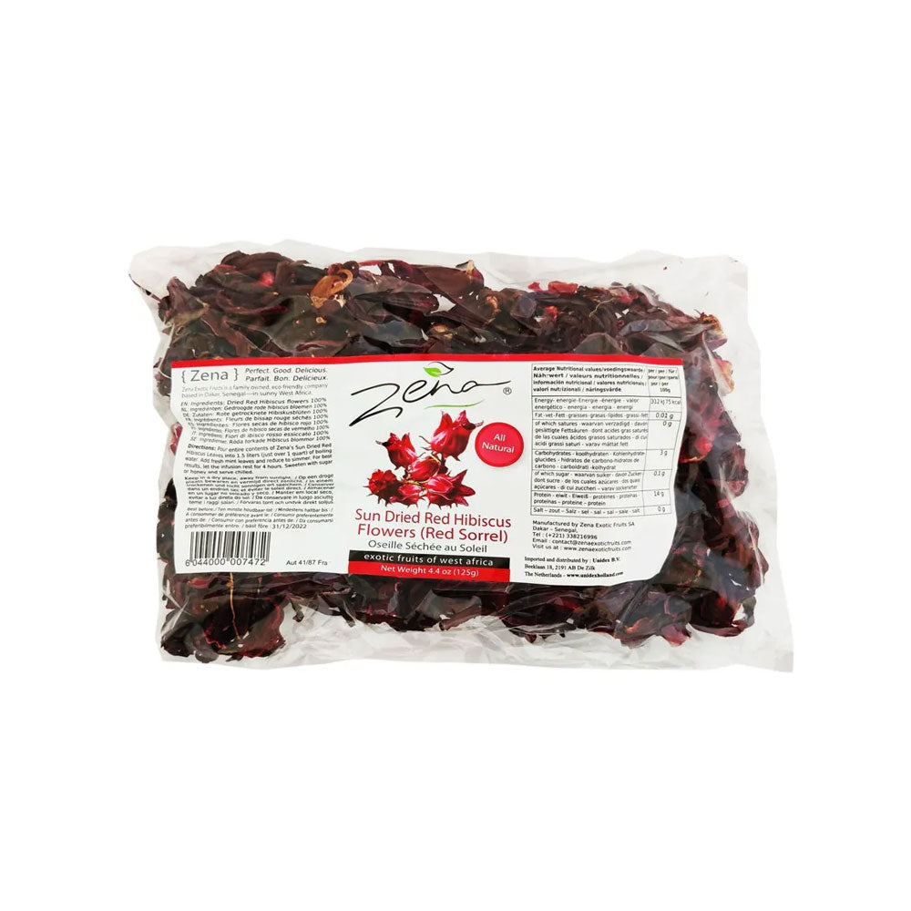 Zena Sun Dried Red Hibiscus Flowers 125g